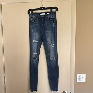 Eunina Blue Skinny Distressed Jeans